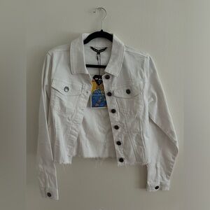 White Distressed Jean Jacket